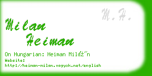milan heiman business card